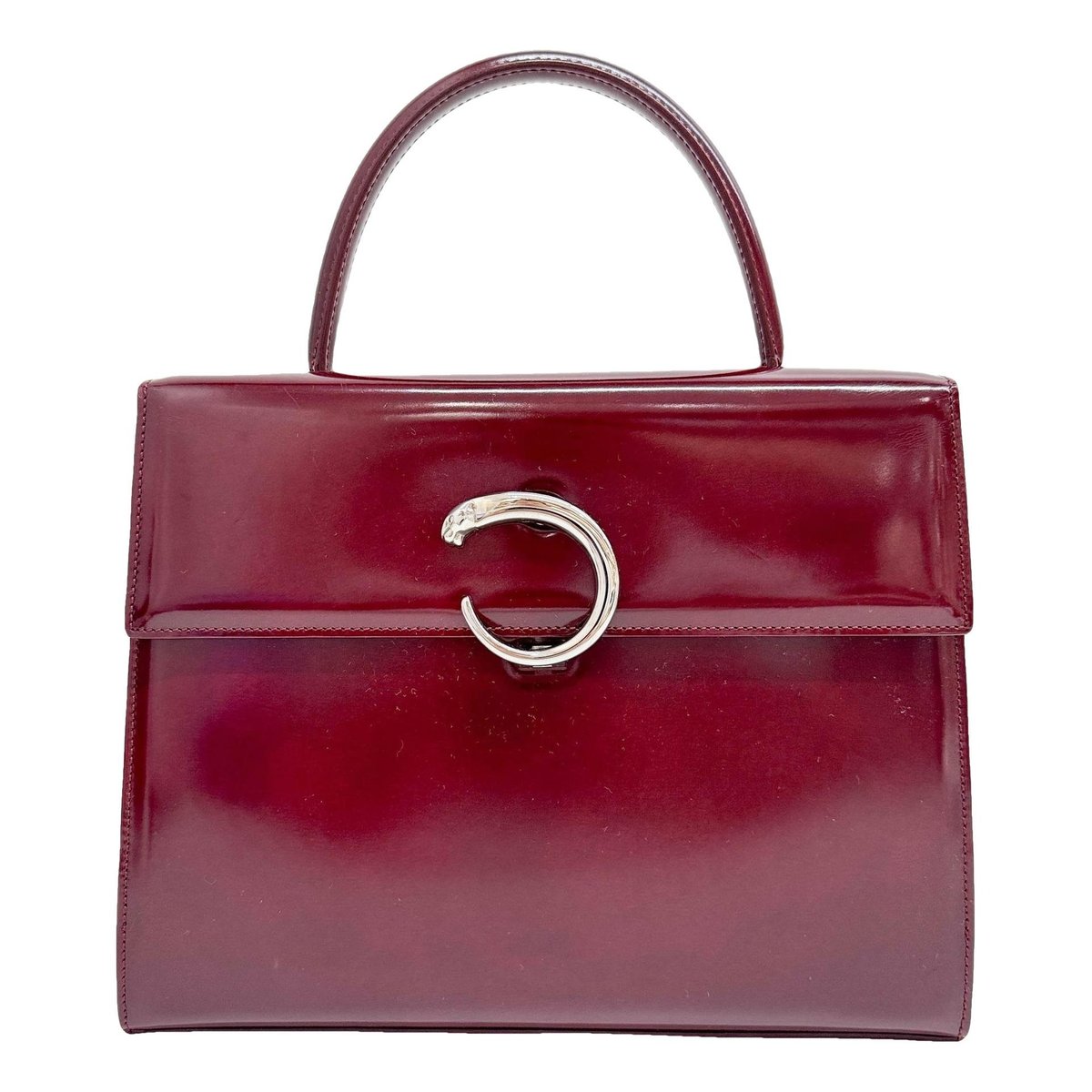 Panthère patent leather handbag