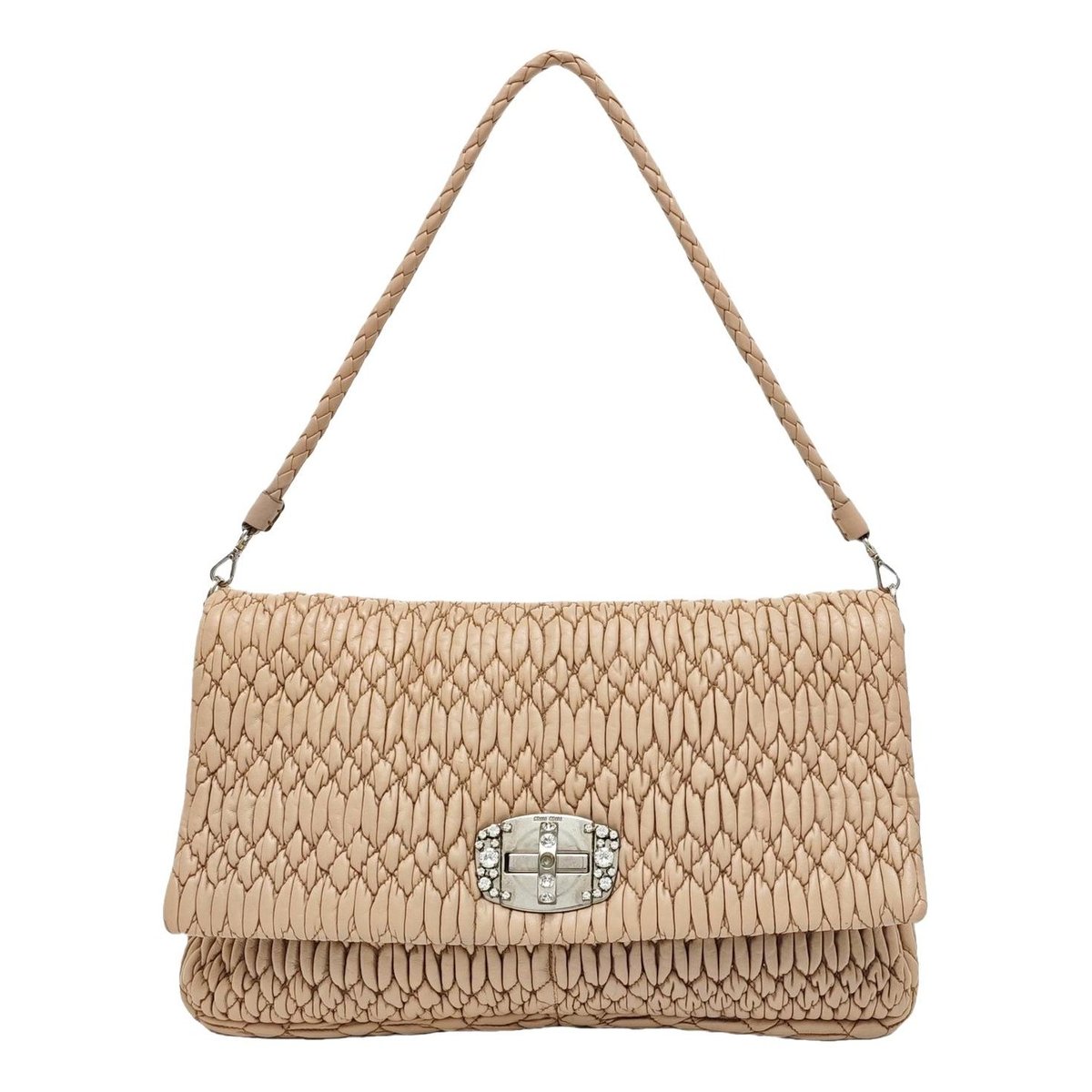 Miu Crystal leather handbag
