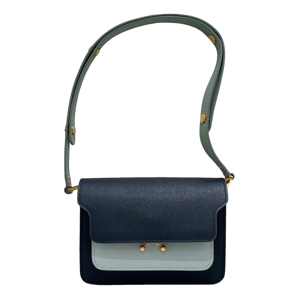 Trunk leather crossbody bag