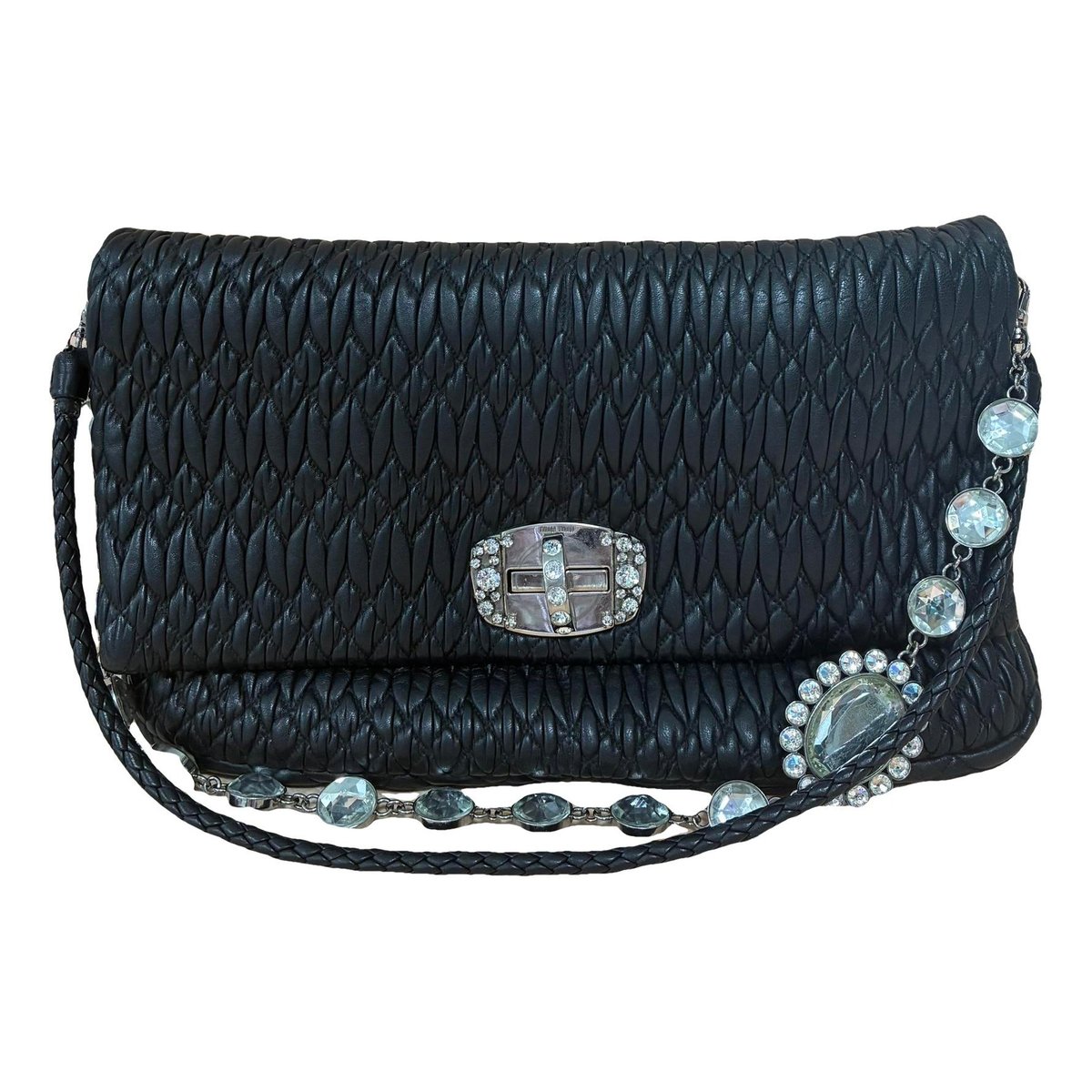Miu Crystal leather handbag