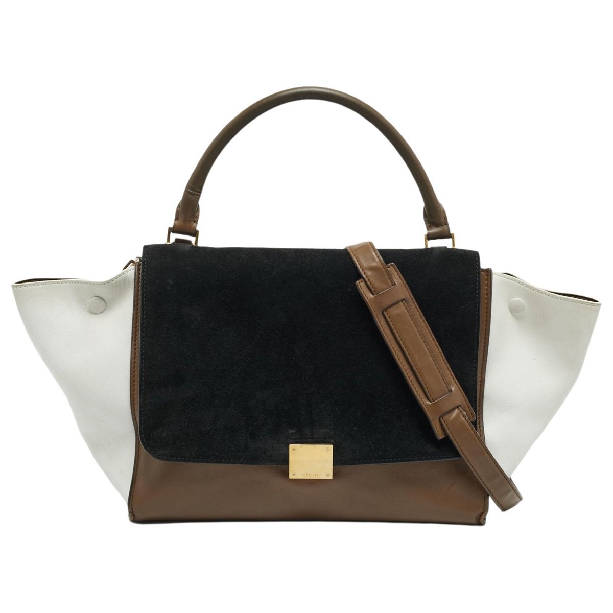 Trapèze leather satchel