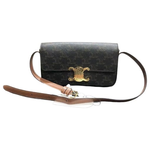 Triomphe chain leather handbag
