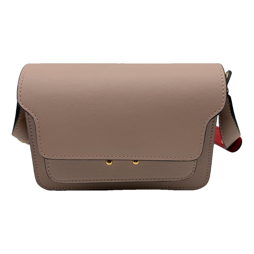 Trunk leather crossbody bag