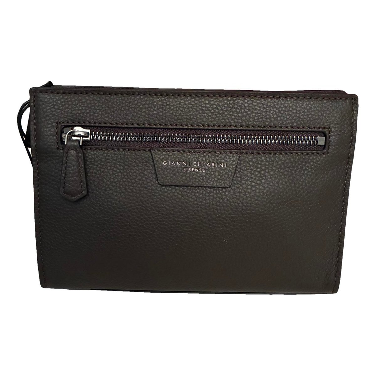 Leather clutch bag