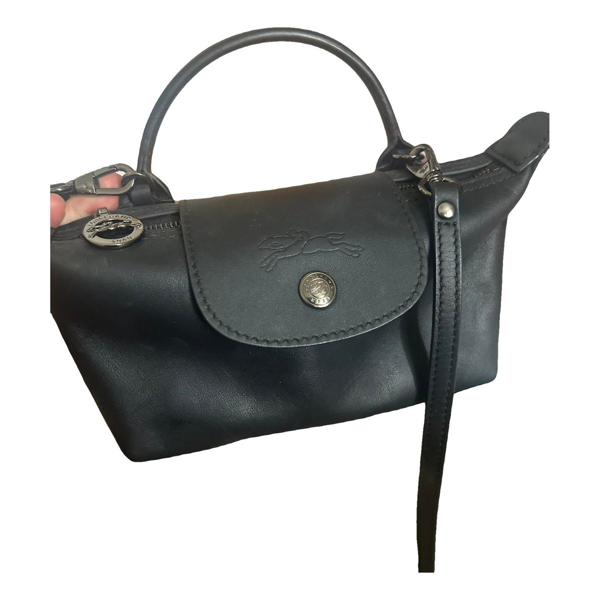Pliage leather crossbody bag