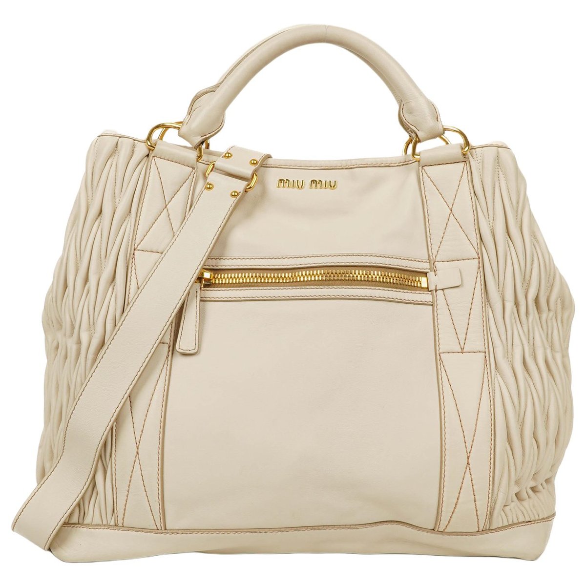 Matelassé leather handbag