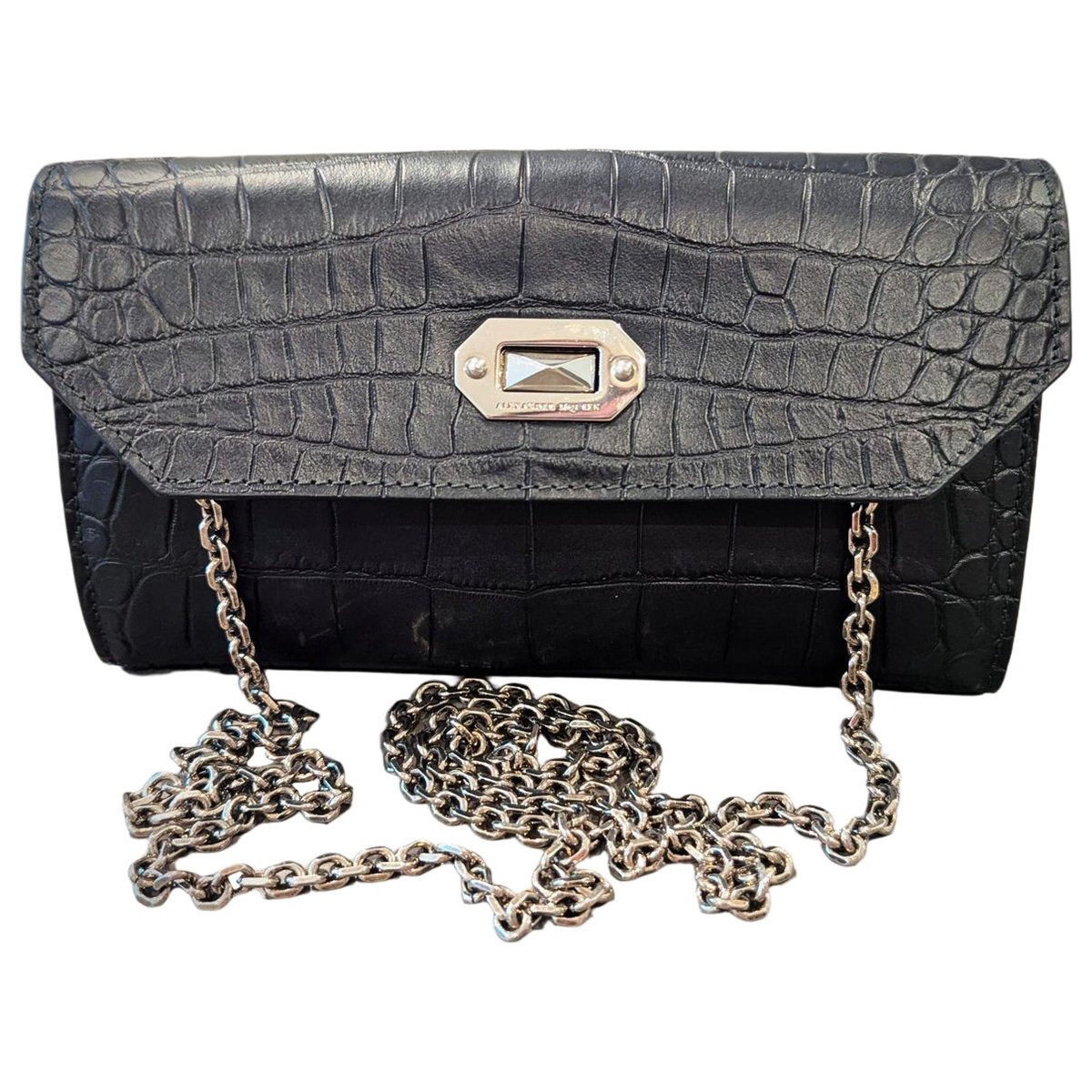 Leather clutch bag