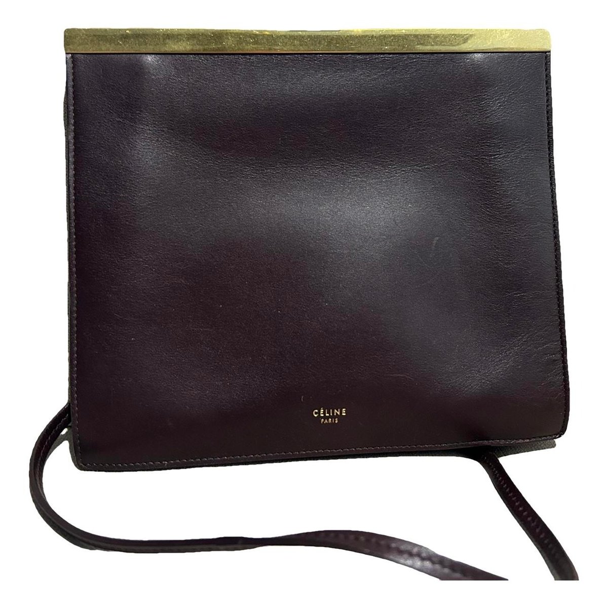Clasp leather crossbody bag