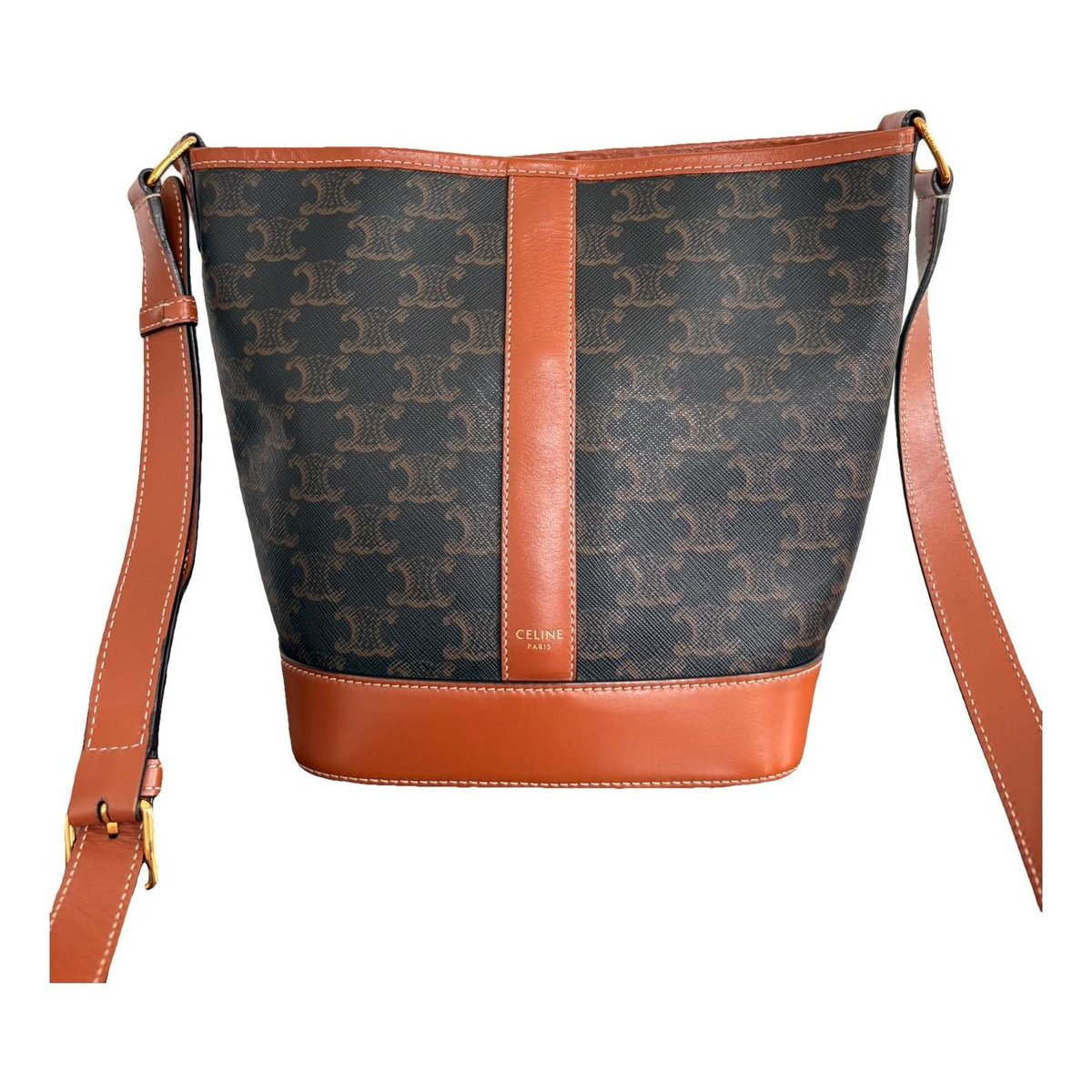 Clasp Bucket leather handbag