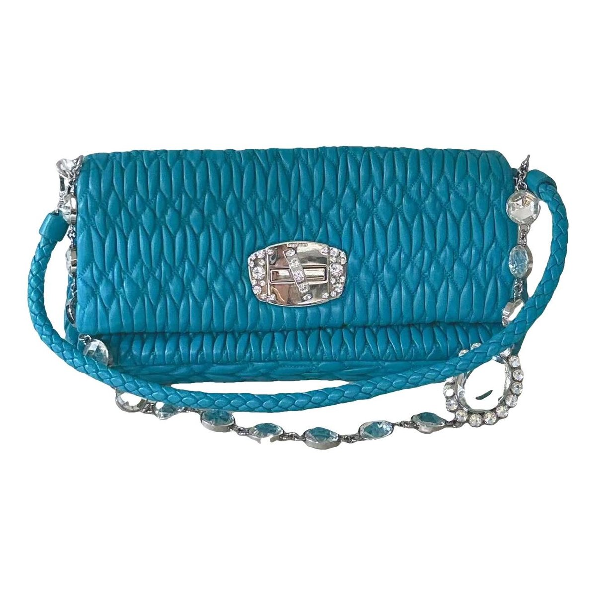 Miu Crystal leather handbag