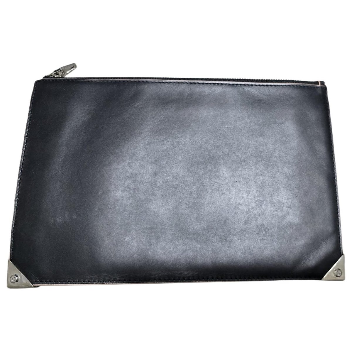 Leather clutch bag