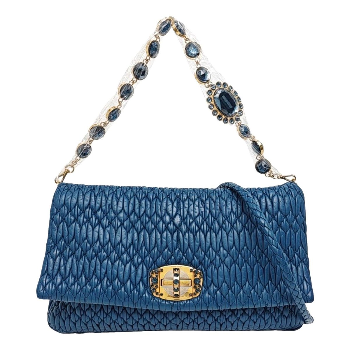 Miu Crystal leather handbag
