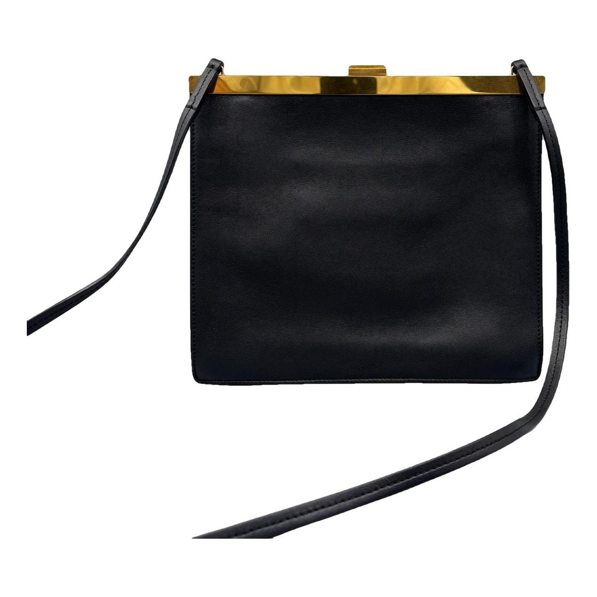 Clasp leather crossbody bag