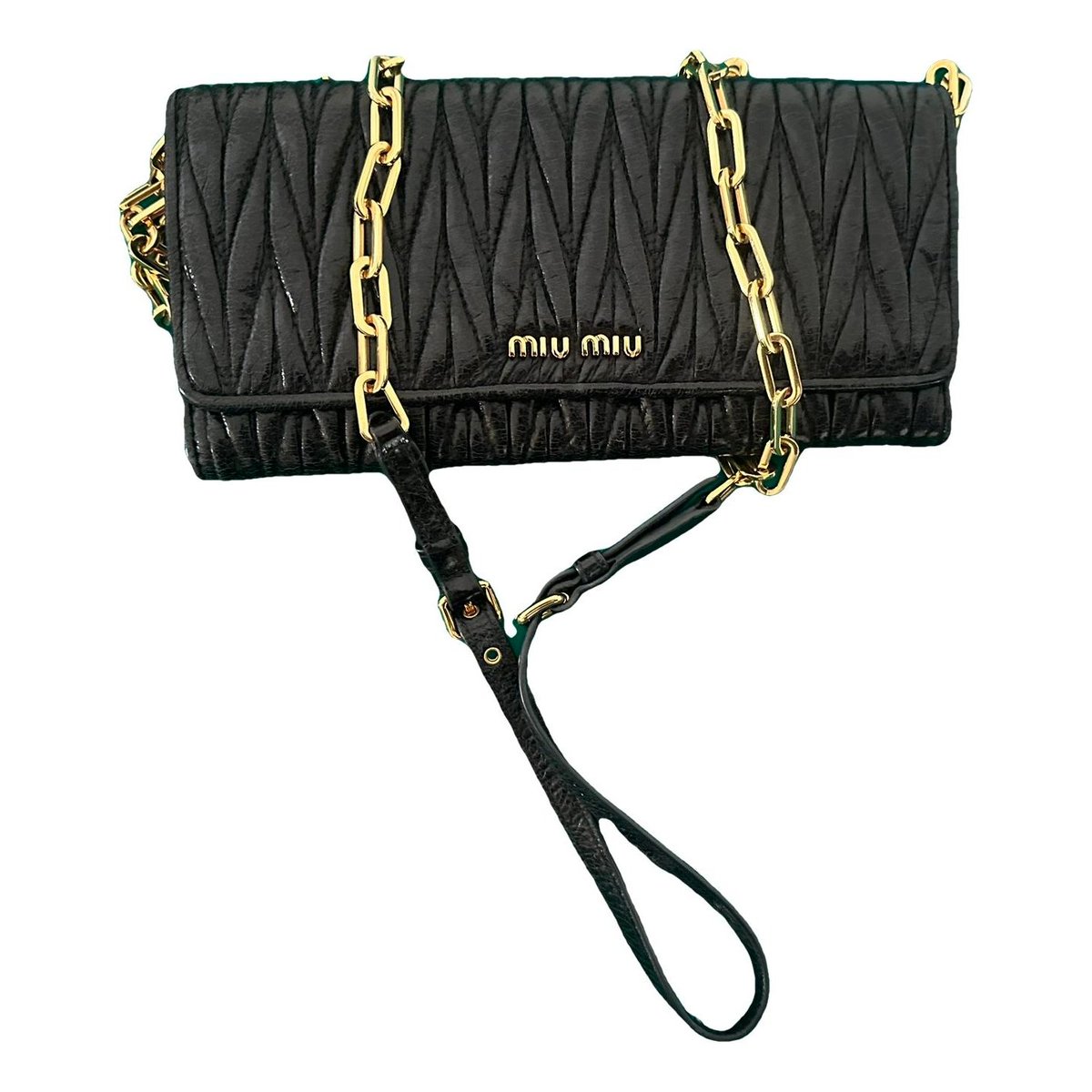 Matelassé leather clutch bag