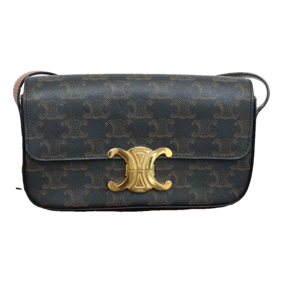Triomphe chain leather handbag