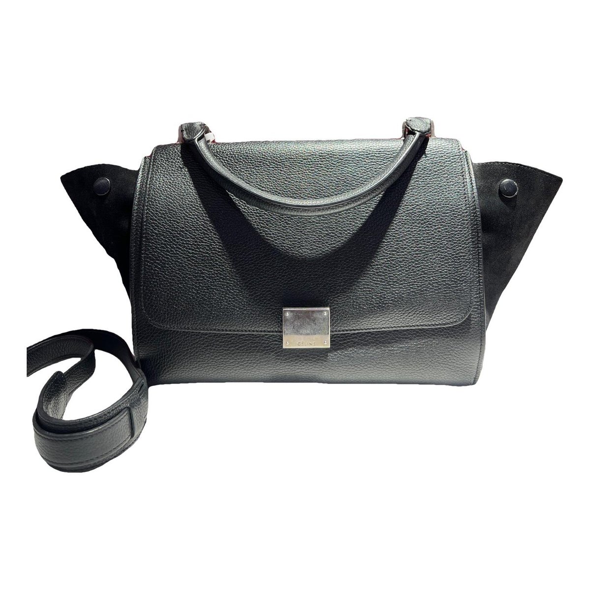 Trapèze leather handbag