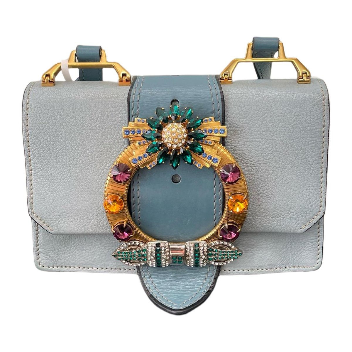 Miu Lady leather crossbody bag