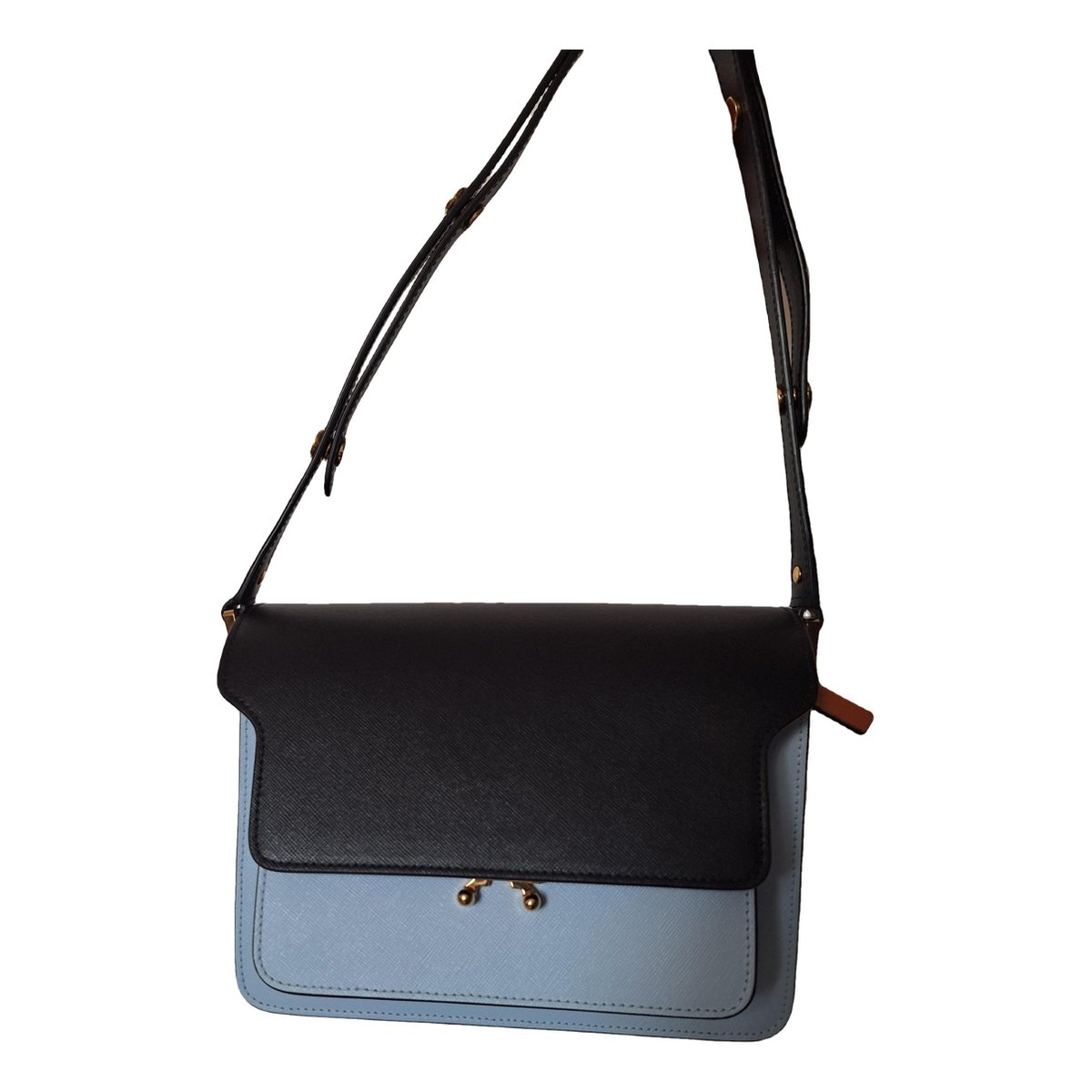 Trunk leather crossbody bag