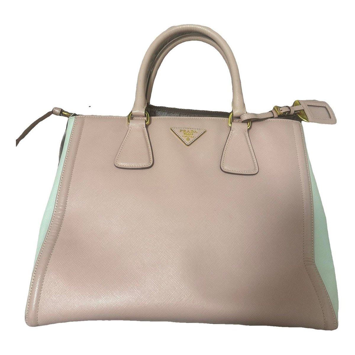 Double leather handbag
