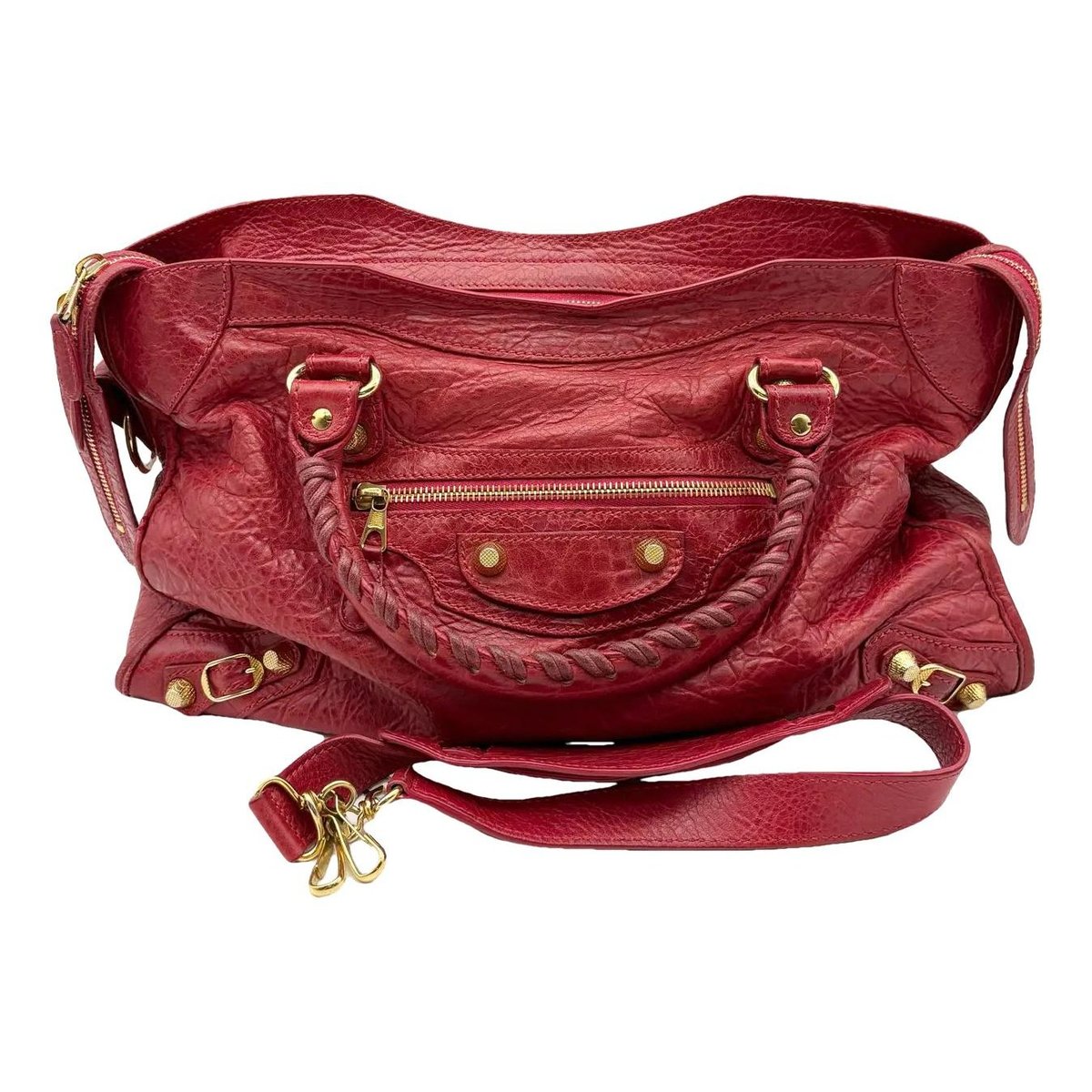 City leather handbag