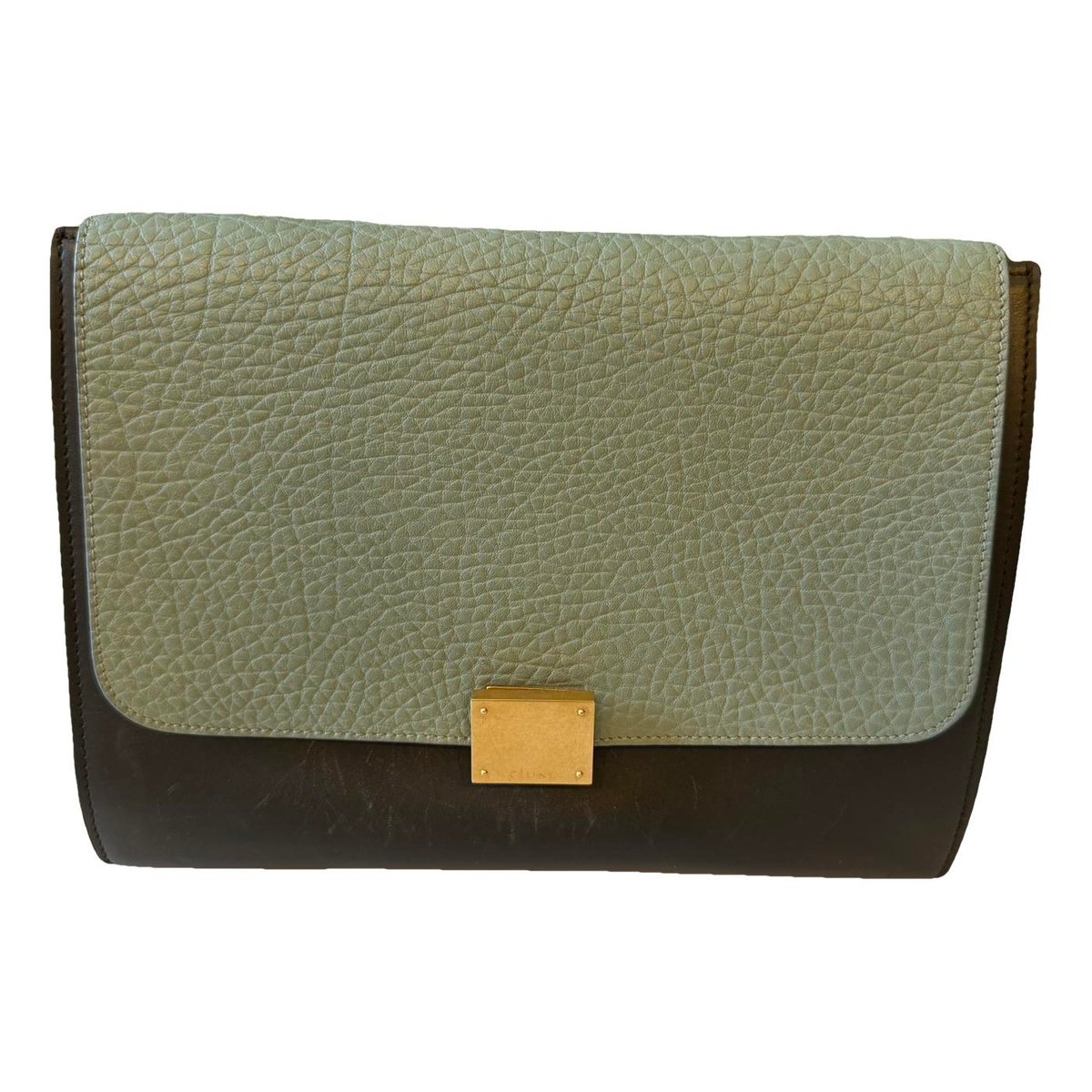 Trapèze leather handbag