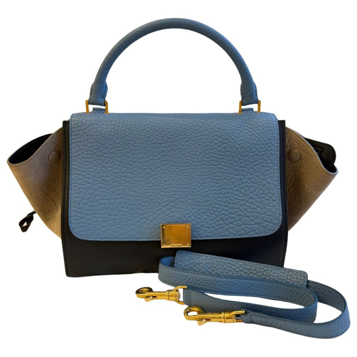 Trapèze leather handbag