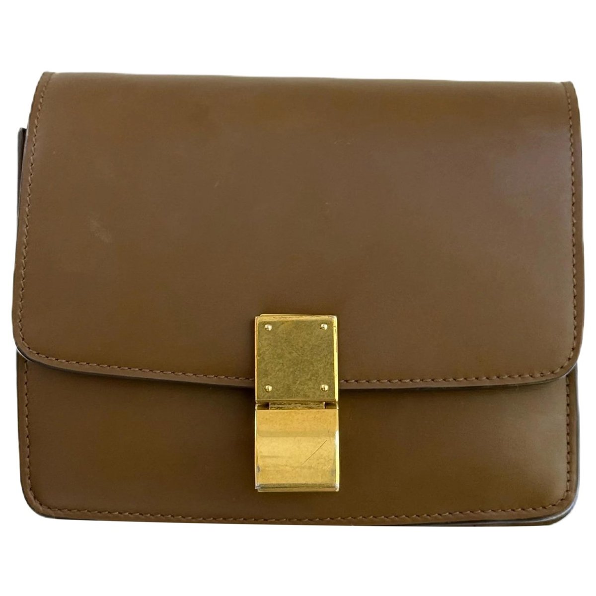 Clasp box leather mini bag