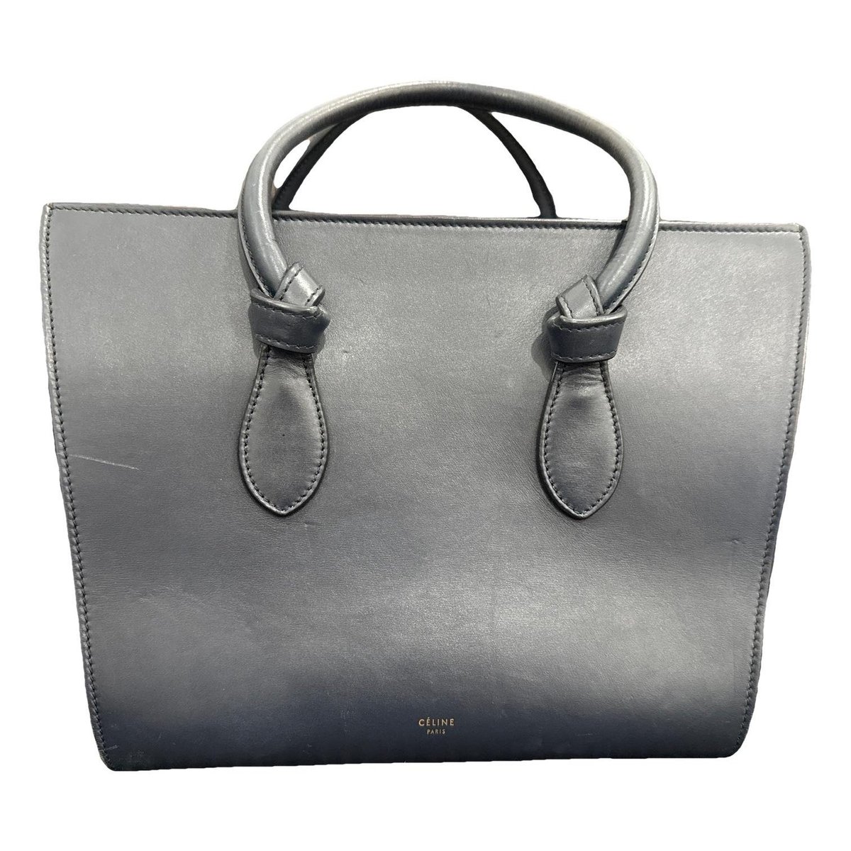 Tie leather handbag