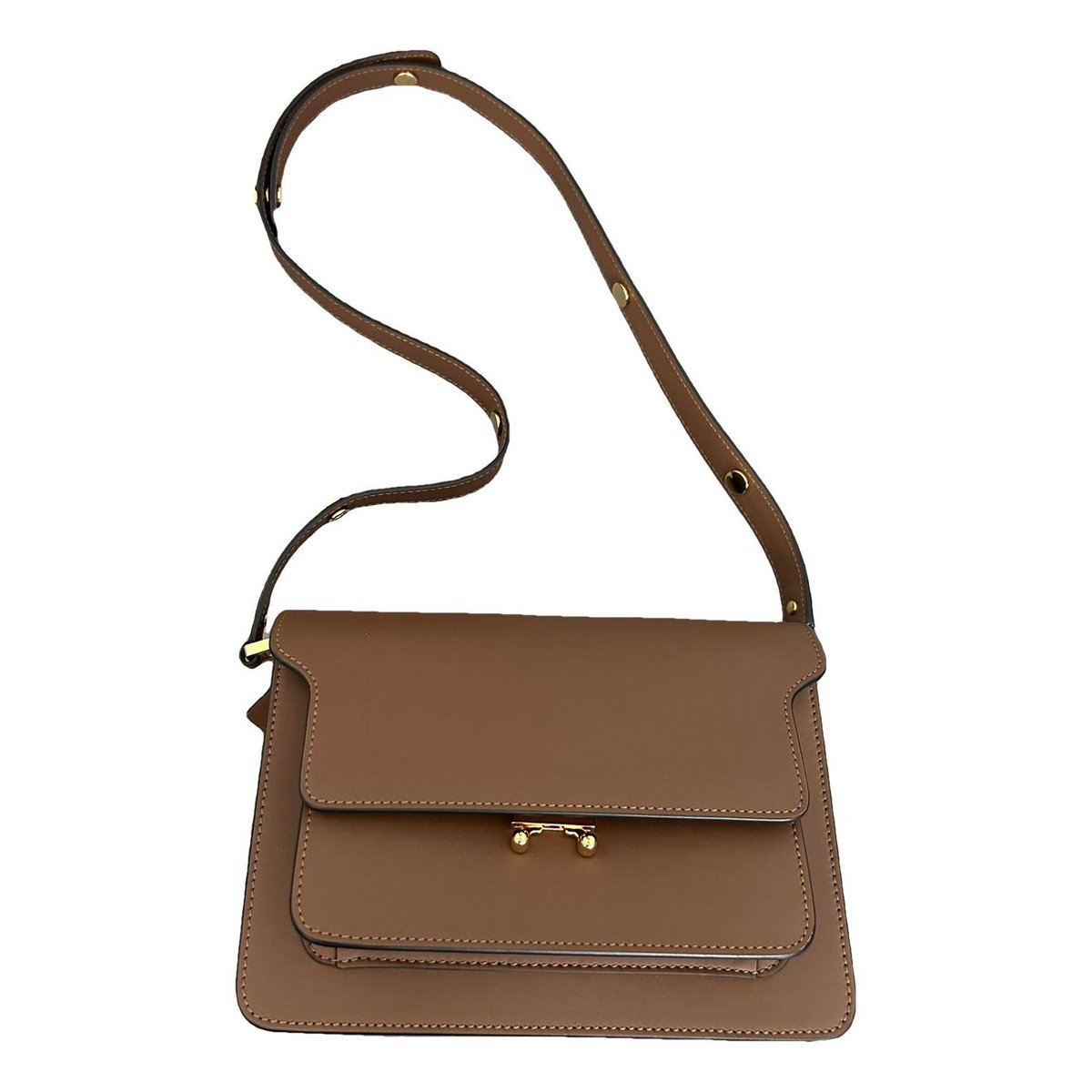 Trunk leather crossbody bag