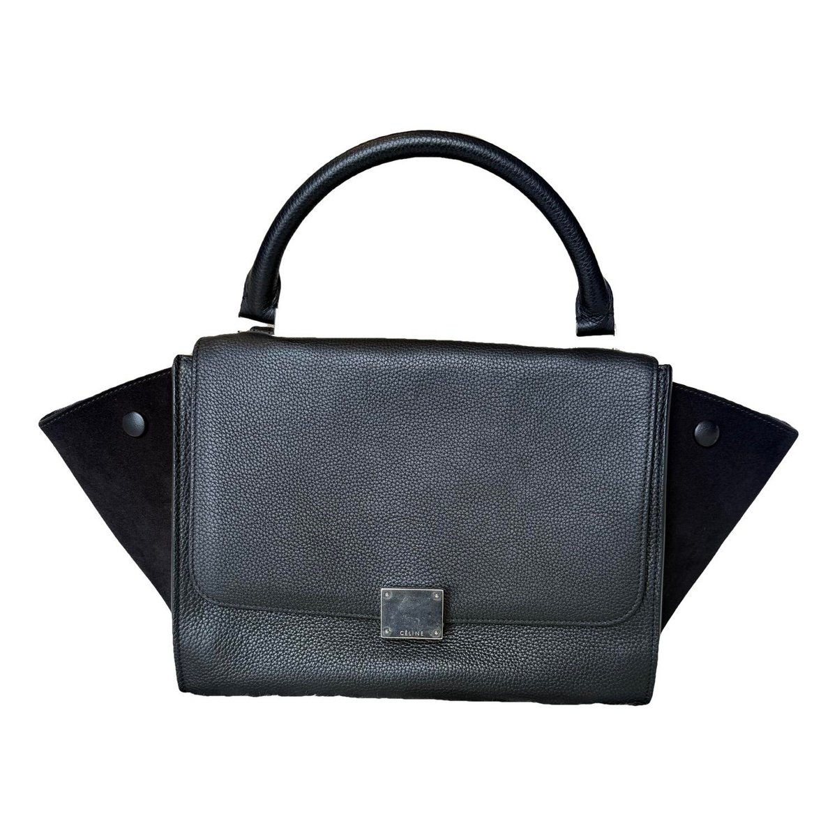 Trapèze leather handbag