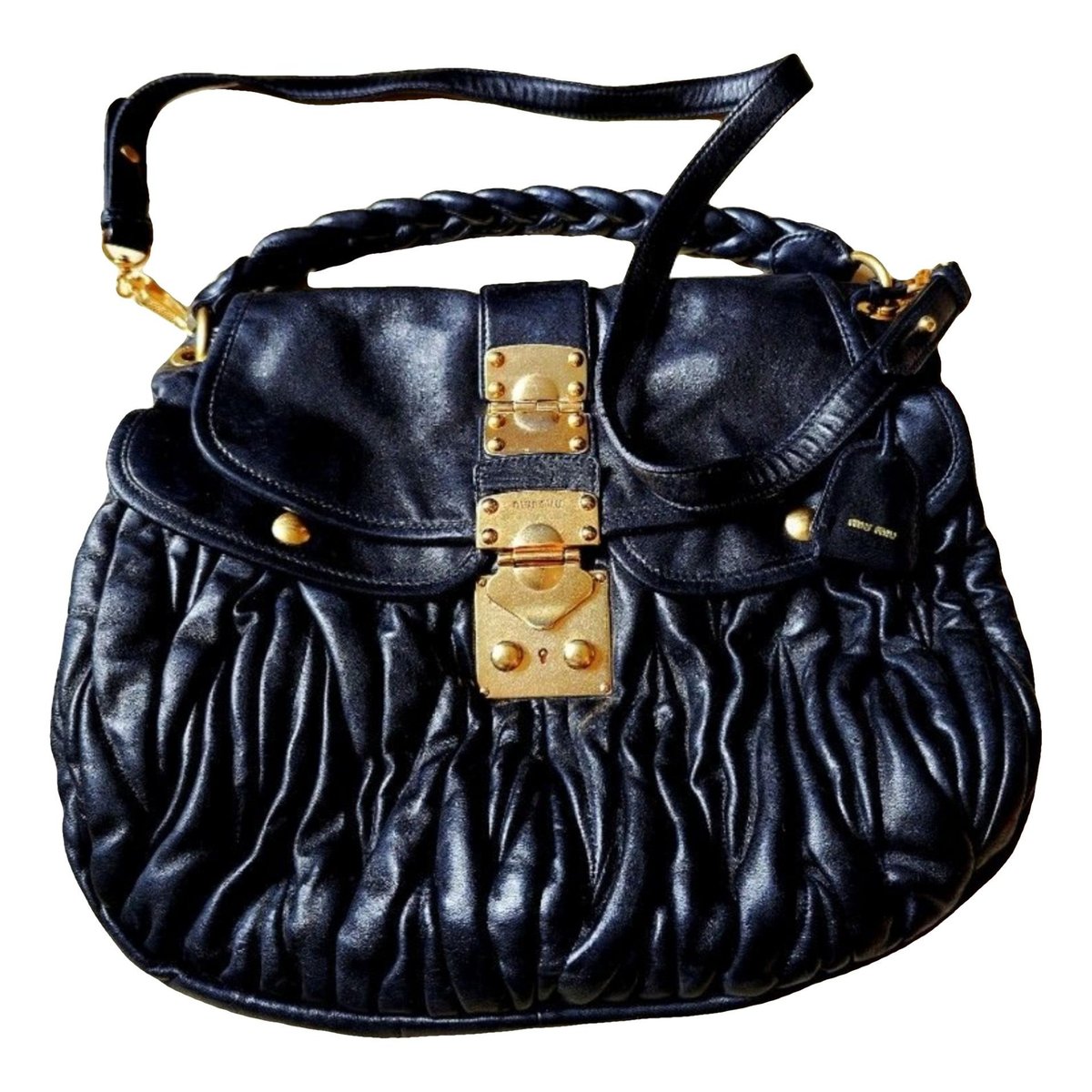 Coffer leather handbag