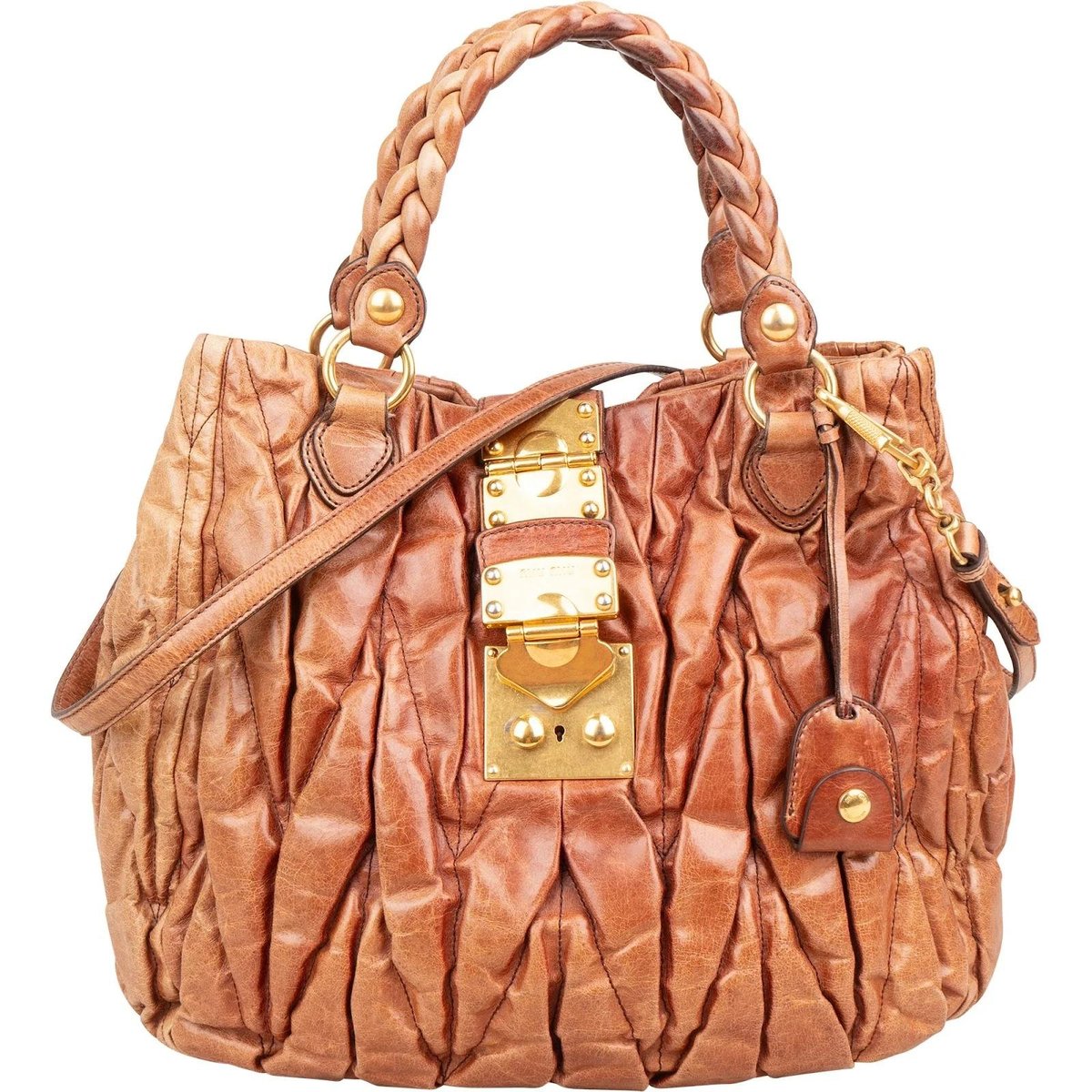 Coffer leather handbag