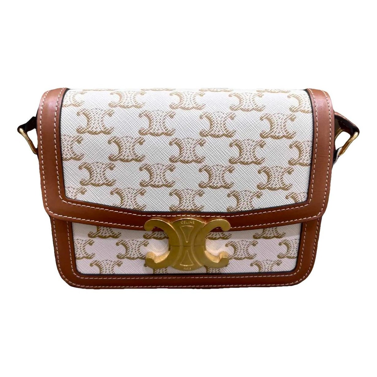 Triomphe Long leather crossbody bag