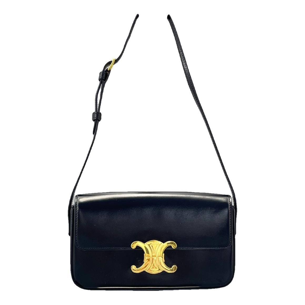 Triomphe chain leather handbag