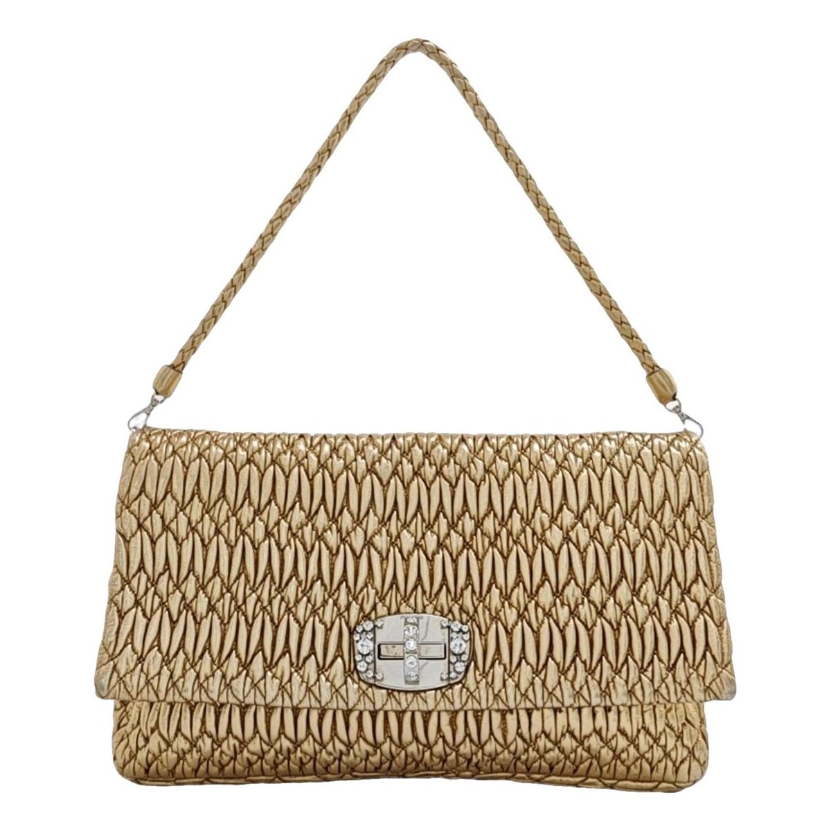 Miu Crystal leather handbag