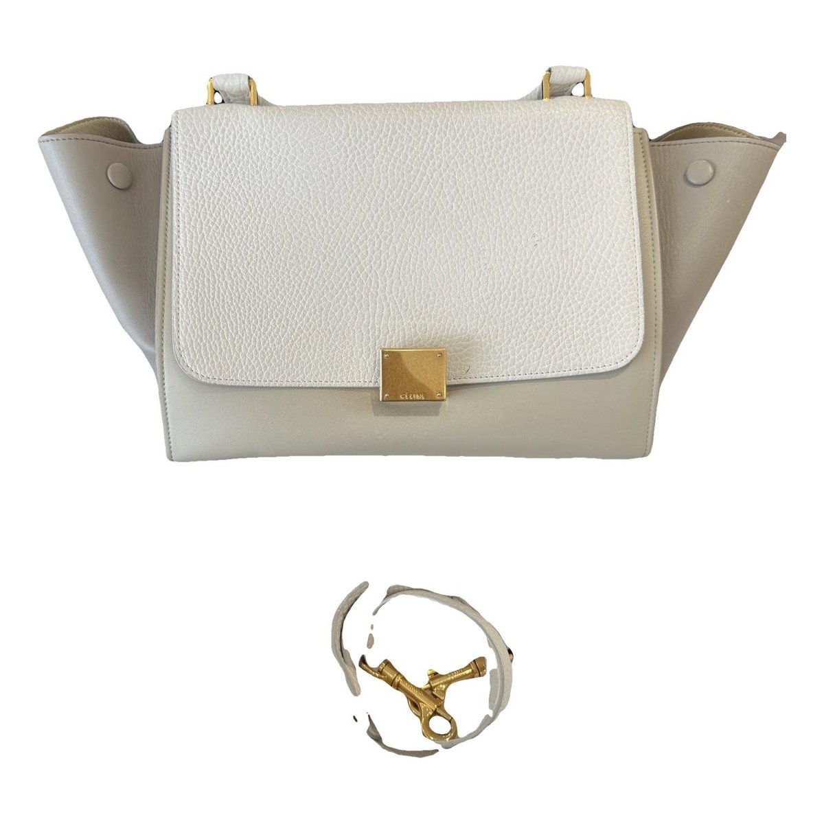 Trapèze leather handbag