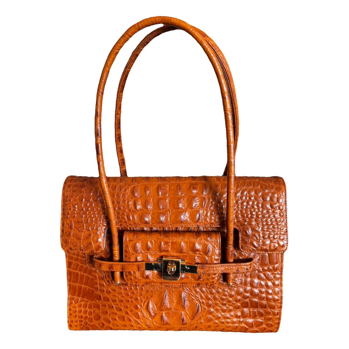Crochet leather handbag