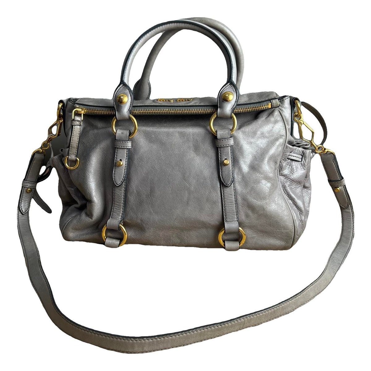 Bow bag leather handbag