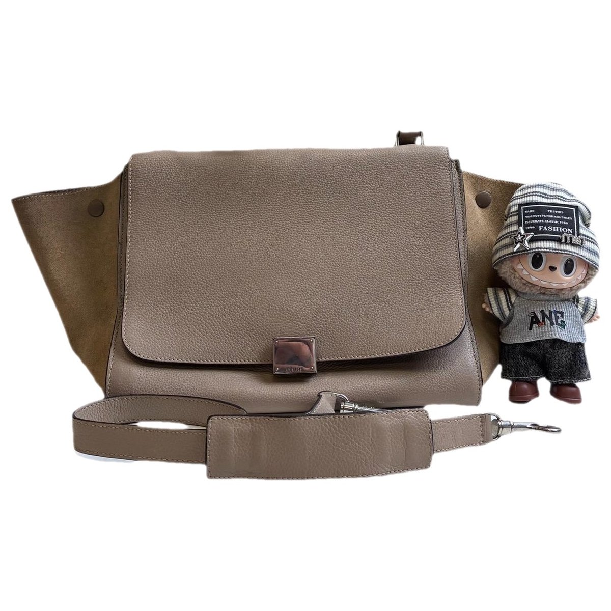 Trapèze leather handbag