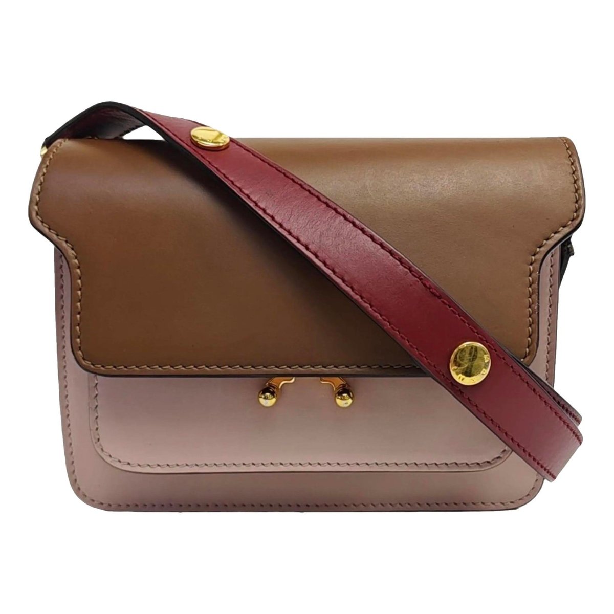 Trunk leather crossbody bag