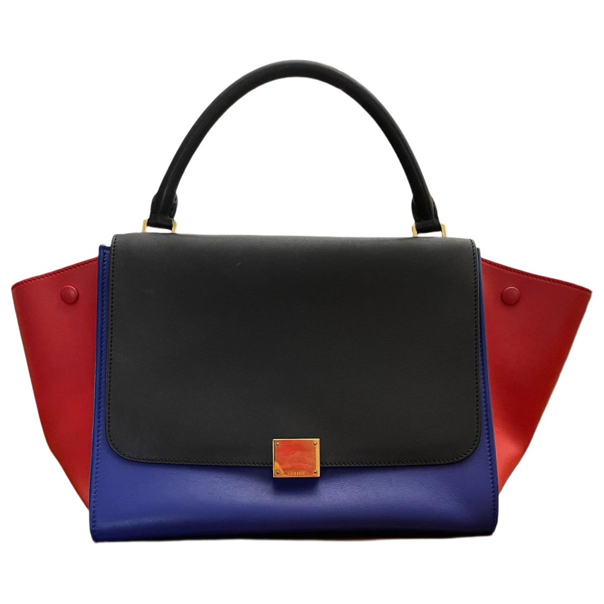 Trapèze leather handbag
