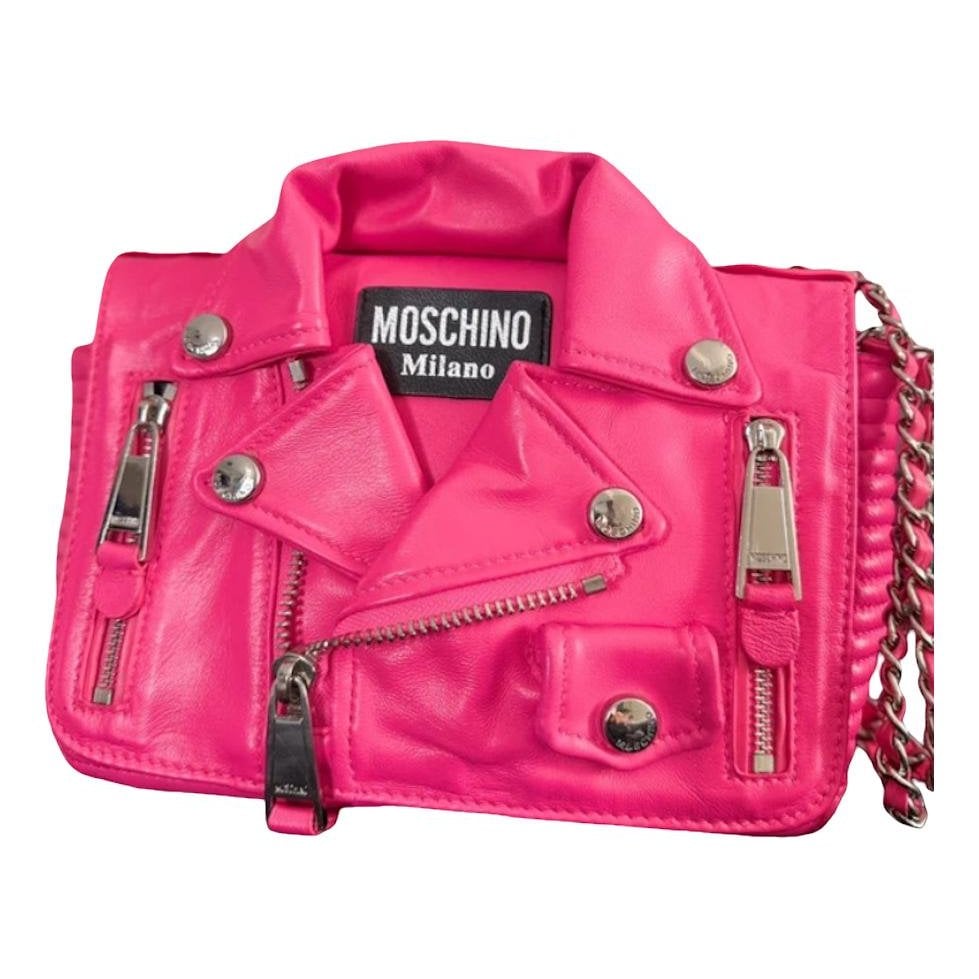 Biker leather handbag