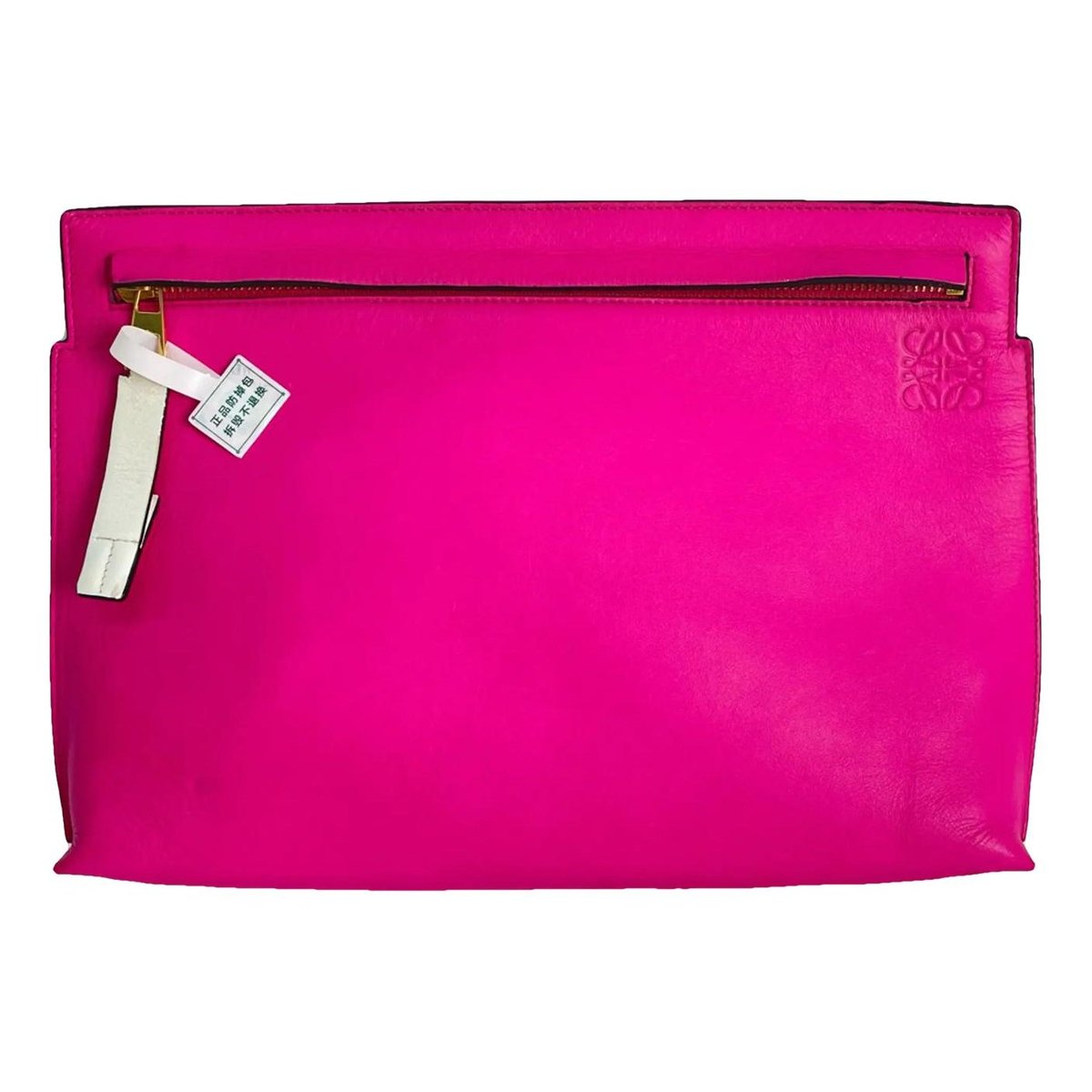 T Pouch leather clutch bag