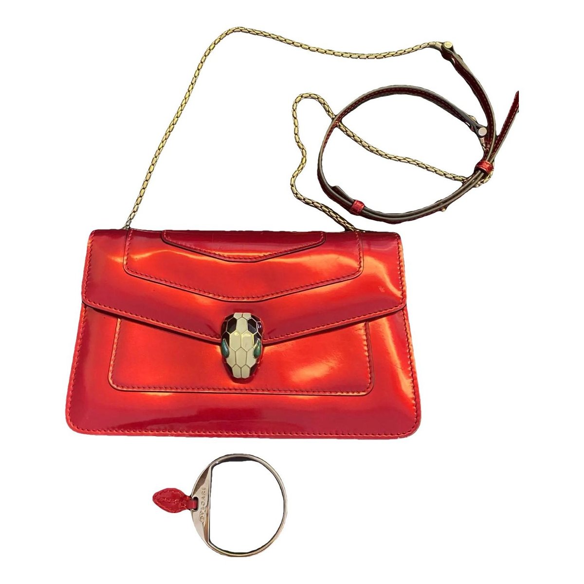 Serpenti patent leather handbag