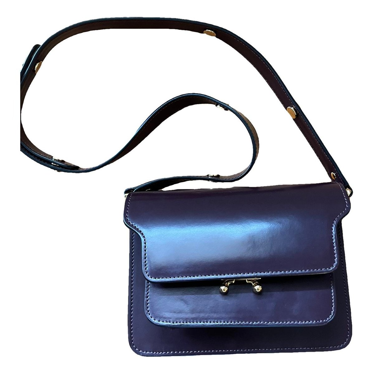 Trunk leather crossbody bag