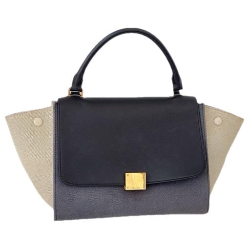 Trapèze leather handbag