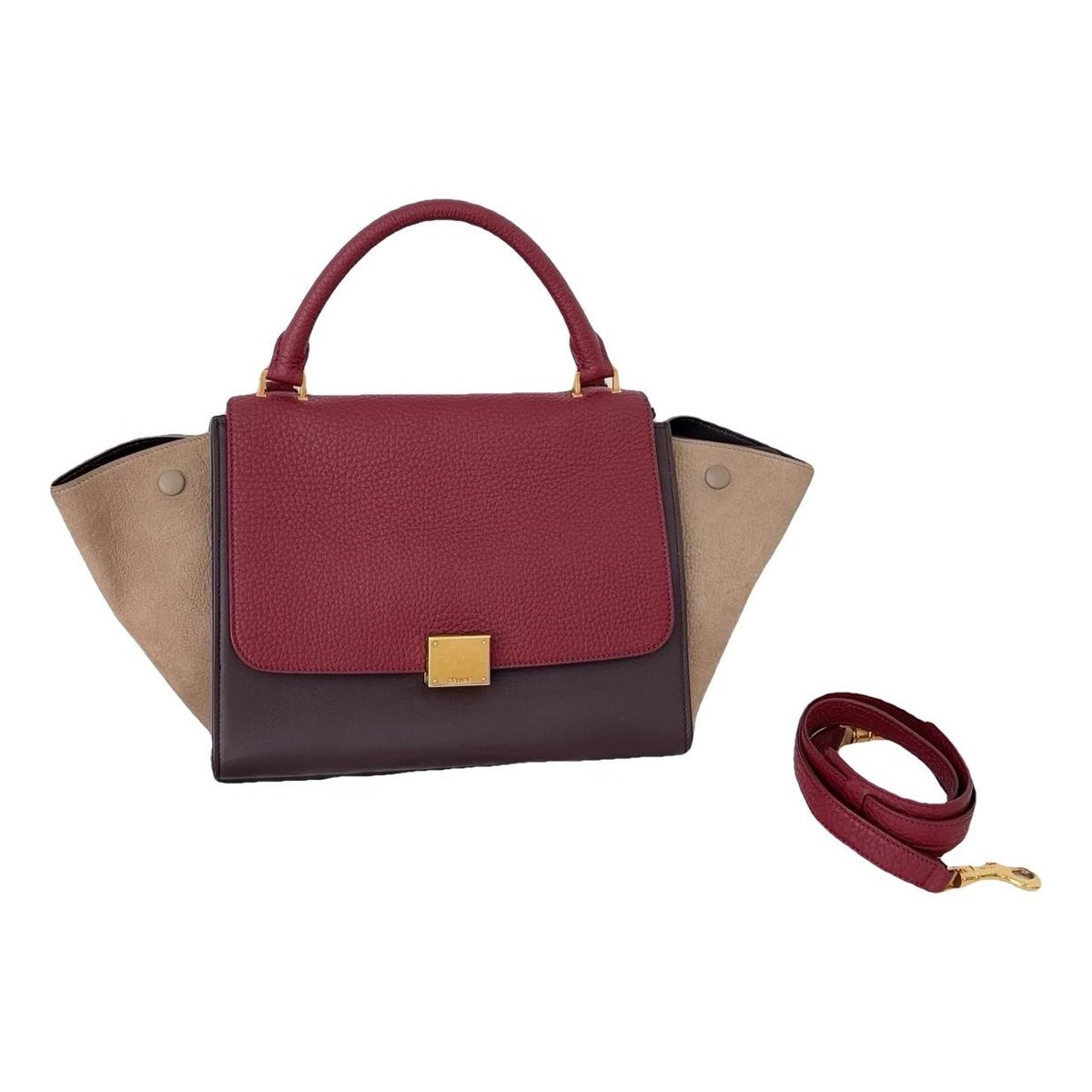 Trapèze leather handbag