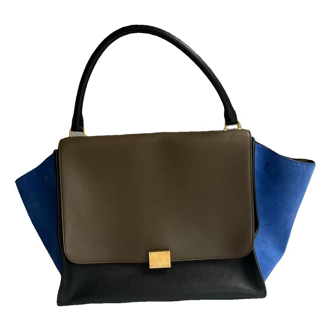 Trapèze leather handbag