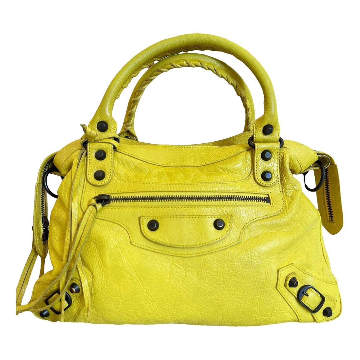 City leather handbag