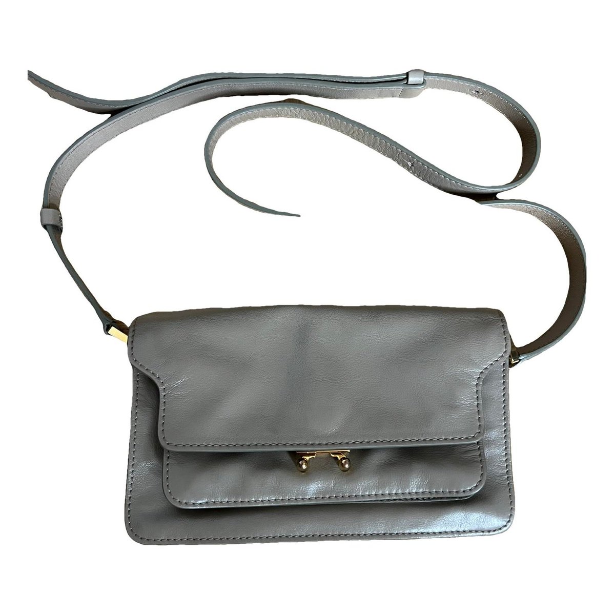Trunk patent leather crossbody bag